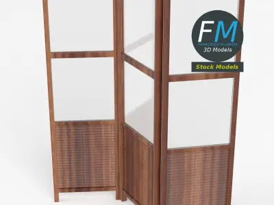 Folding screen panel room divider 3D model