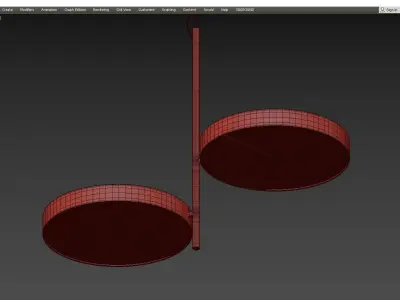 MOONLIGHT 2 LIGHT BRASS CEILING LAMP Low-poly 3D model