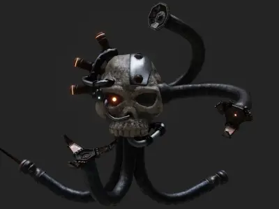 Servo-skull Low-poly 3D model