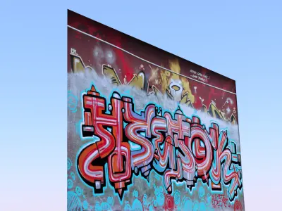 Graffiti wall XIII 3D model