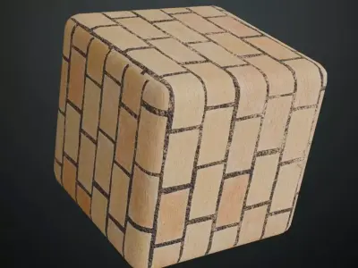 Classic Rectangular Stone Brick Paving PBR Seamless Texture