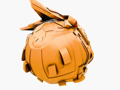 Golden Space Helmet SciFi 3D Model Low-poly 3D model