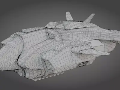 Sci-Fi Fighter Jet - Game Ready - PBR Low-poly 3D model