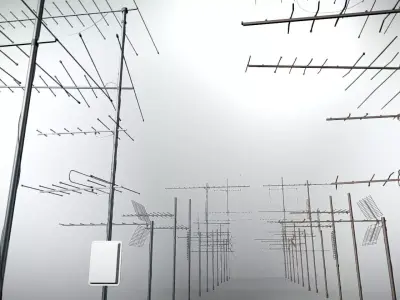 TV antenna x31 Rust and clean Low-poly 3D model