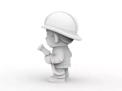 Cartoon Firefighter 3D Printable 3D print model purchase