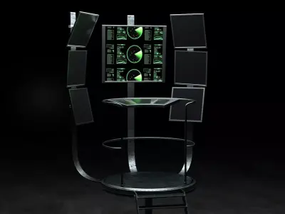 Sci-Fi Spaceship Control Center Low-poly 3D model