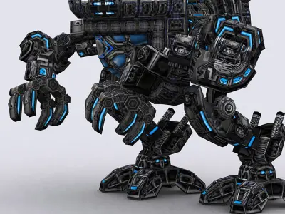 3DRT - Mech robot engineer - 05 Low-poly 3D model