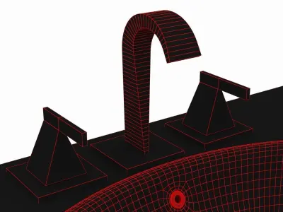 Kohler Katun black faucet with sink 3D model