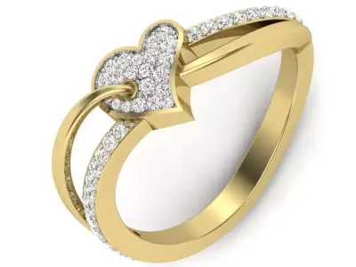 light weight  Yellow gold diamond rings-PR-479-DIA 3D print model