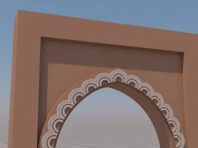 Traditional Moroccan Door Marrakech 3D model