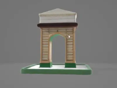 Gateway of India Realistic 3D Model with Detailed Architecture 3D model