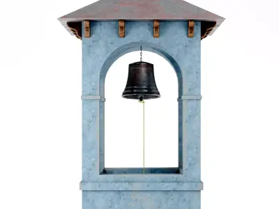 Old Mission Bell Tower 3D Model Stylized Low Poly Structure Free low-poly 3D model