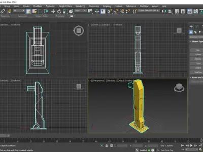 Scifi Street Lamp Low-poly 3D model