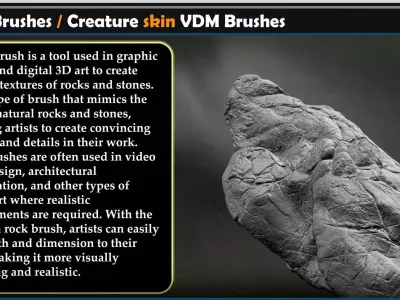 ROCK Brushe-Creature skin VDM Brushes  Vol 08 3D model