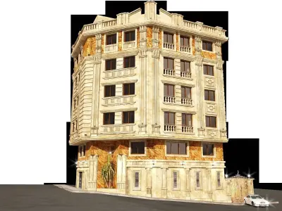 Model 3d Residential apartment facade with maximum details  3D model