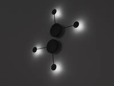 Loft wall lamp made of matte plastic and metal Low-poly 3D model