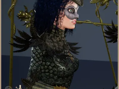 Lady Of Clubs Light Version Low-poly 3D model