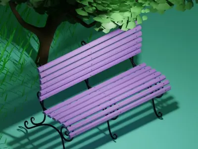 Garden Bench 3D model