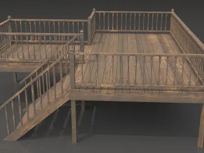 Wood Veranda 2 3D model