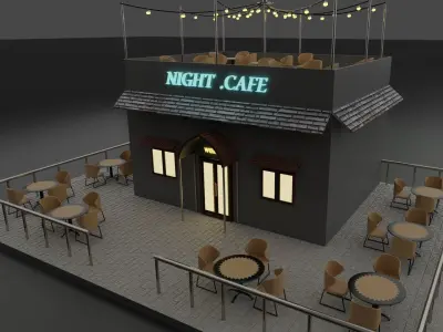 cafe and hotel 3D model