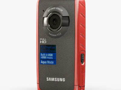 Samsung HMX-W190 Red pocket camcorder Low-poly 3D model