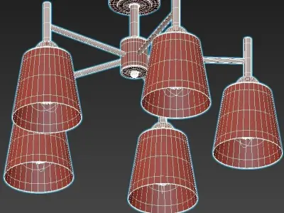 fresco five light chandelier gold 3D model
