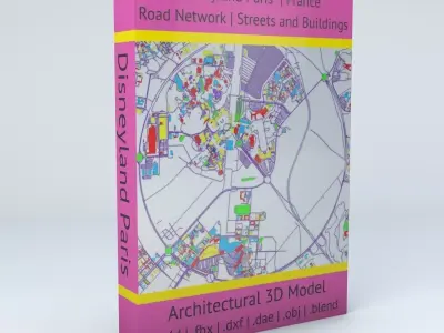 Disneyland Paris Road Network Buildings and Streets 3D model