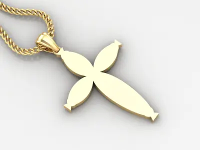 Light Gold 18K Cross Pendant 1CP085 3D print model purchase