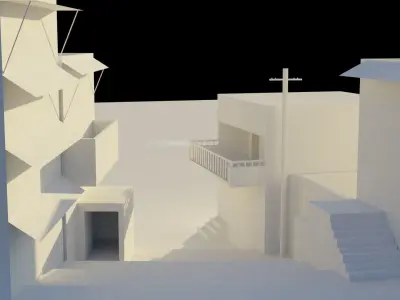 Low Poly Street Santorini Greece Free 3D model