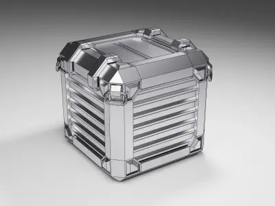 Scifi Metal Crate Low-poly 3D model