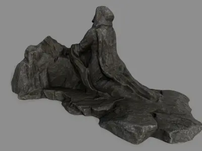 Jesus lord of rings statue Low-poly 3D model