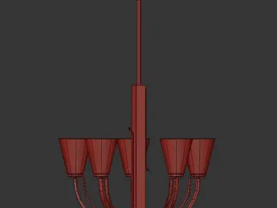 Mullican 5 Light Shaded Classic Traditional 3D model