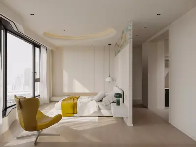 warm and cozy living room 3D model