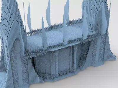 Norse Gods Engraved Tower 1 3D model