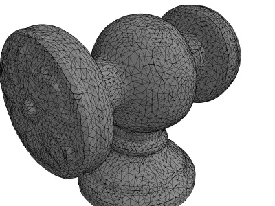 Elegant Metal Wall Hook with Floral Design Low-poly 3D model