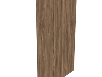 Wardrobe Low Poly wooden with two doors Low-poly 3D model