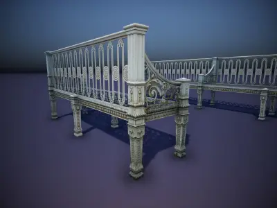 Street Bench 001 Low-poly 3D model