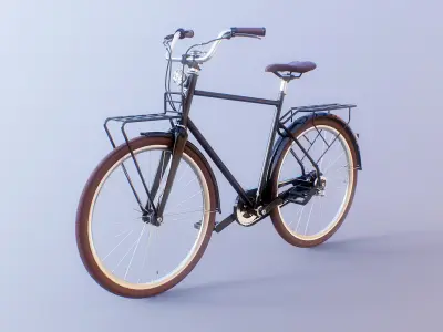  Dutch Men City Bicycle PBR Textured 