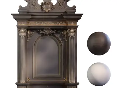 Baroque Wall Niche set 926 Low-poly 3D model
