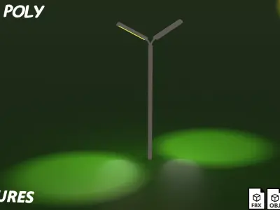 simple Street lights Low-poly 3D model