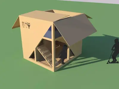 Playground - Playhouse The Cardboard box  3D model