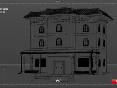 Nepali Architecture House 3D Model 3D model