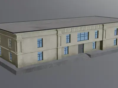 Abandoned hospital Low-poly 3D model