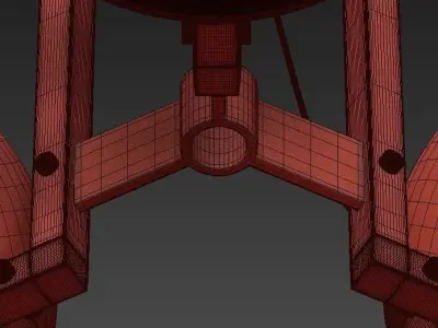 Chandelier three balls hanging from chain 3D model