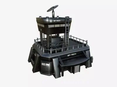 SciFi Facility B09 Dark Metal - Sci Fi Exterior Design Low-poly 3D model