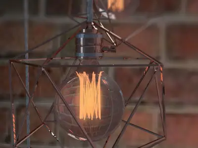 Geometric Edison Light Bulb Lamps 3D model