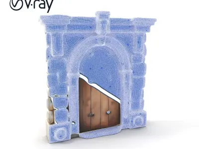 Gothic Stone Archway Door Model Pack Low-poly 3D model