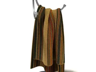 Bathroom Towel With Towel Holder 3D model