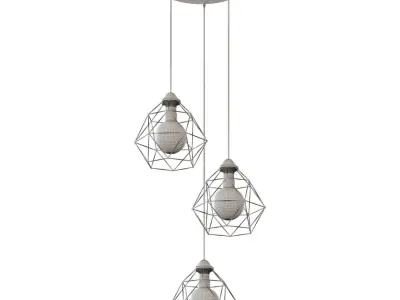Chandelier VITALUCE Tara black trio 3xE27 max 40W 3D model