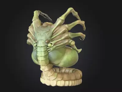 Alien Encounter Low-poly 3D model